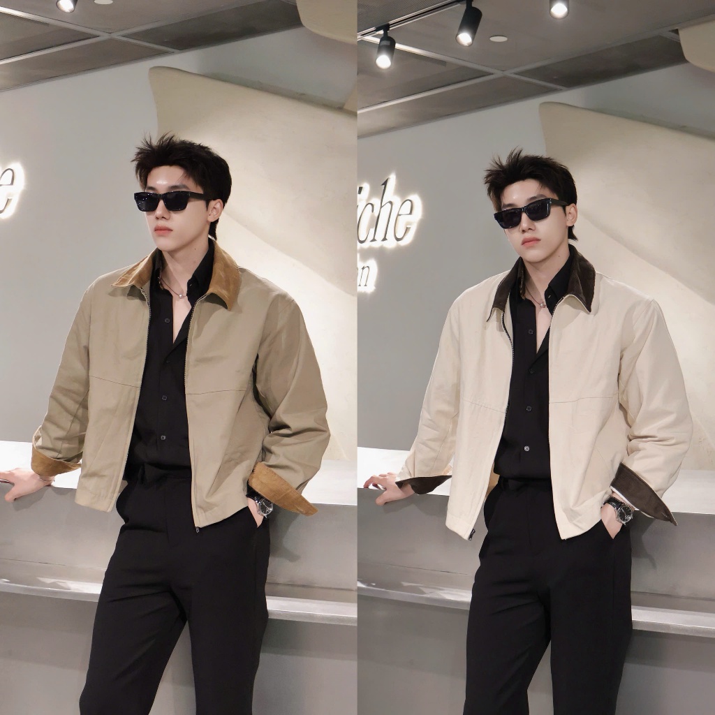 Áo Khoác Kaki Canvas Phối From dáng Boxy Crop The Jacket Club