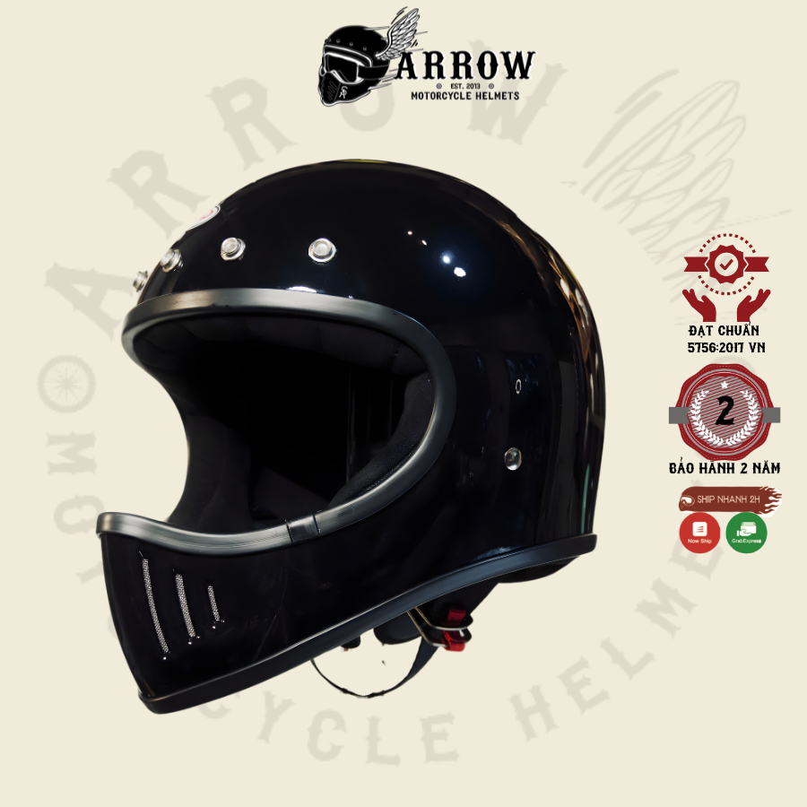 Mũ bảo hiểm fullface Raw Amber arrow shop nón bảo hiểm fullface chất lượng cao