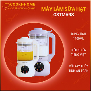  Máy Làm Sữa Hạt Cao Cấp OSTMARS Xay Nấu Sinh Tố Cối Thuỷ Tinh 1.1L Bản Tiếng Việt Dễ Dùng 