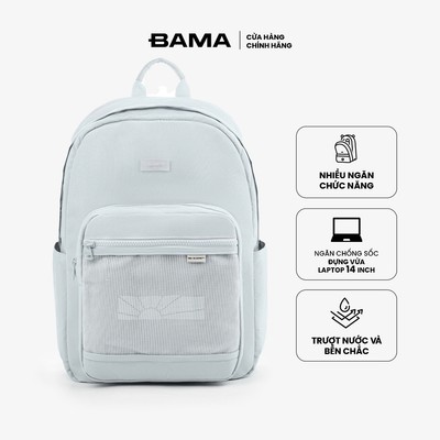 Balo nam nữ đi học đi làm BAMA Mesh Fabric MF108 chống nước nhiều ngăn đựng laptop 13 14 inch