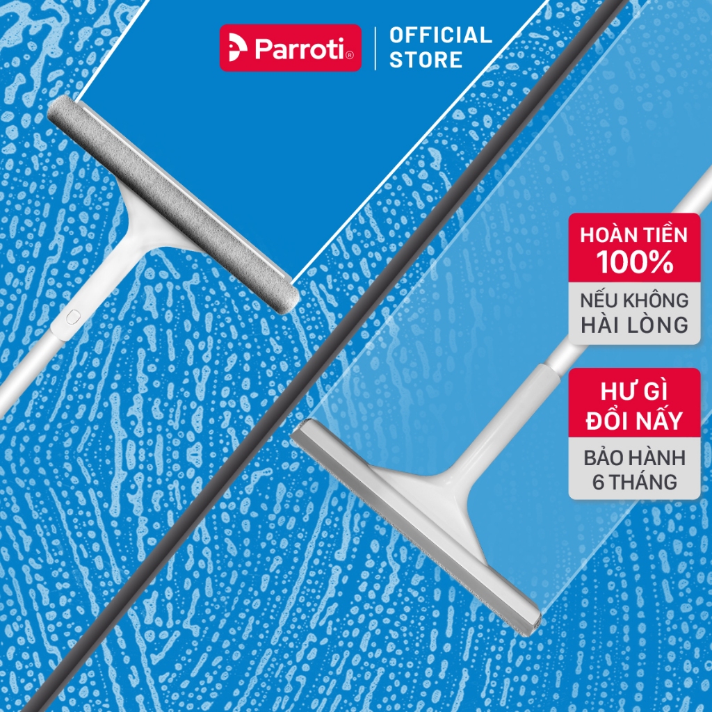 Cây lau kính thông minh, gạt chùi kính đa năng, cán tăng giảm chiều dài Parroti Shiny - SN01