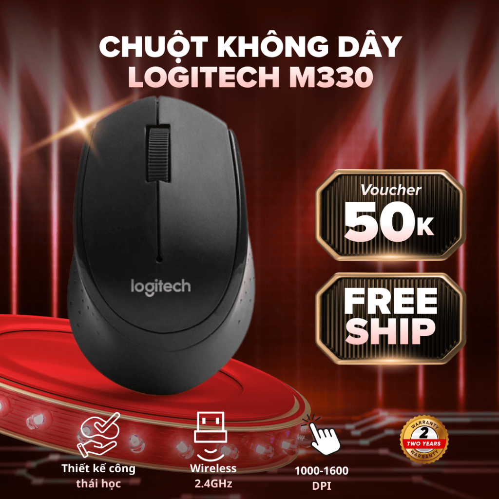 Chuột Không Dây Logitech M330 Silent Plus – Sự tĩnh lặng tuyệt đối trong từng cú click 😎