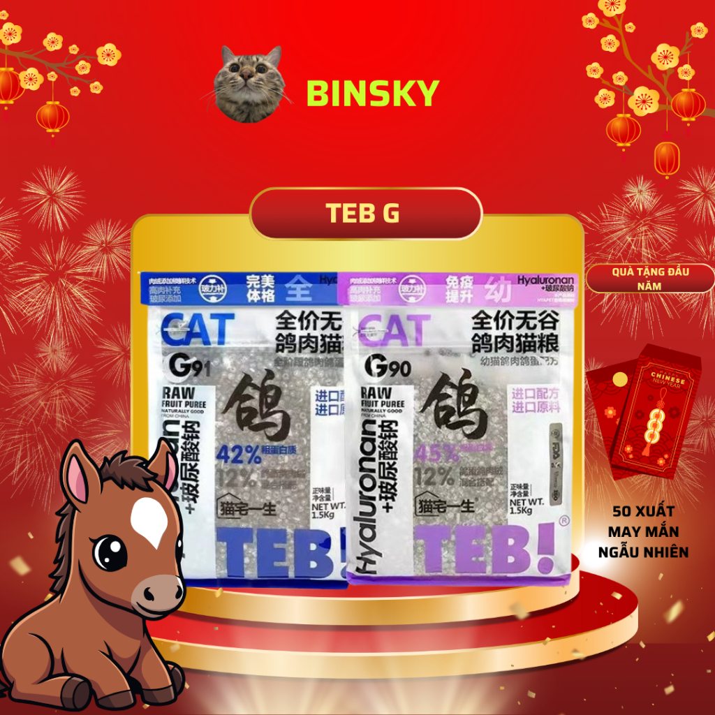 Teb G G90, G91 Topping Ruốc Chà Bông Sấy Không Ngũ Cốc Đạm 95% Túi 1.5kg nguyên seal