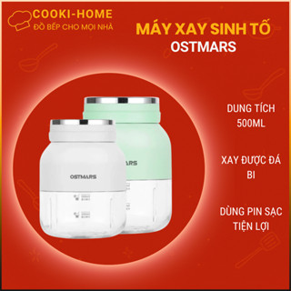 Máy Xay Sinh Tố ostmas mini Cầm Tay Xay Hoa Quả Công Suất Lớn, Chất Liệu An Toàn, Bình Nước 800ml