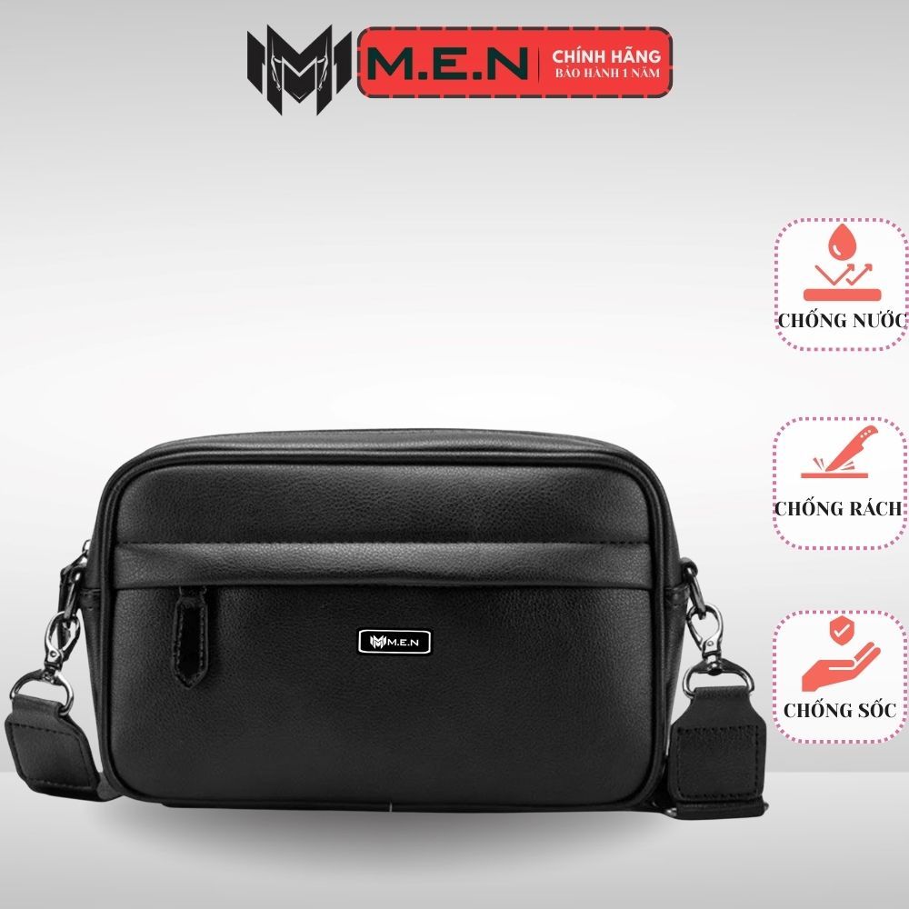 Túi đeo chéo UNISEX da kiểu ngang thời trang MEN R7 Đen bóng mờ lịch lãm G5 (FREE SHIP)
