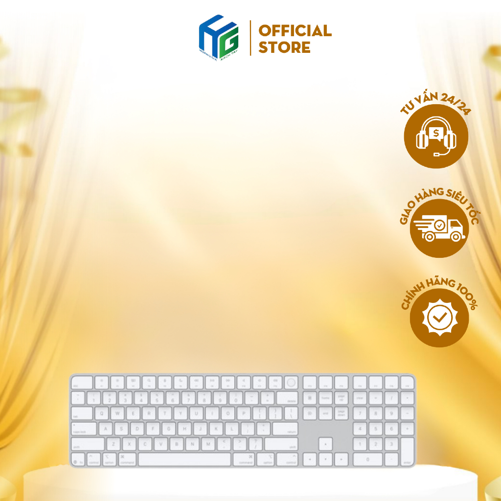 [ Hoả Tốc - HCM ] Magic Keyboard với Touch ID + Numeric Keypad + Cáp USB-C to Lightning
