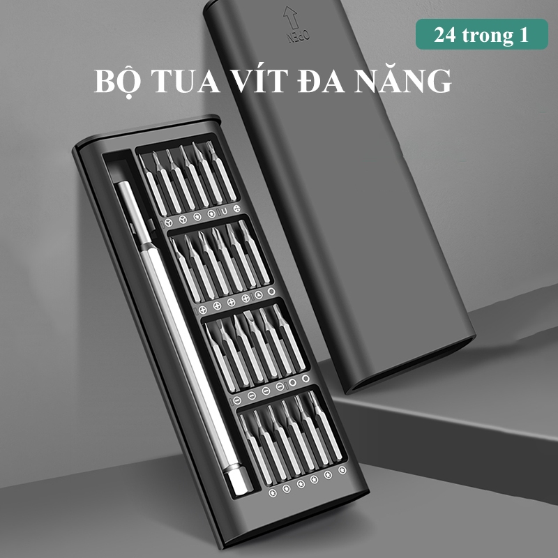 Bộ tua vít MAOKE Bộ tua vít 24 đầu đa năng mini kèm hộp đựng sửa chữa điện thoại đồng hồ máy tính ti