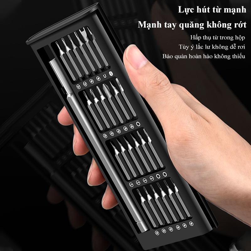Bộ tua vít MAOKE Bộ tua vít 24 đầu đa năng mini kèm hộp đựng sửa chữa điện thoại đồng hồ máy tính ti