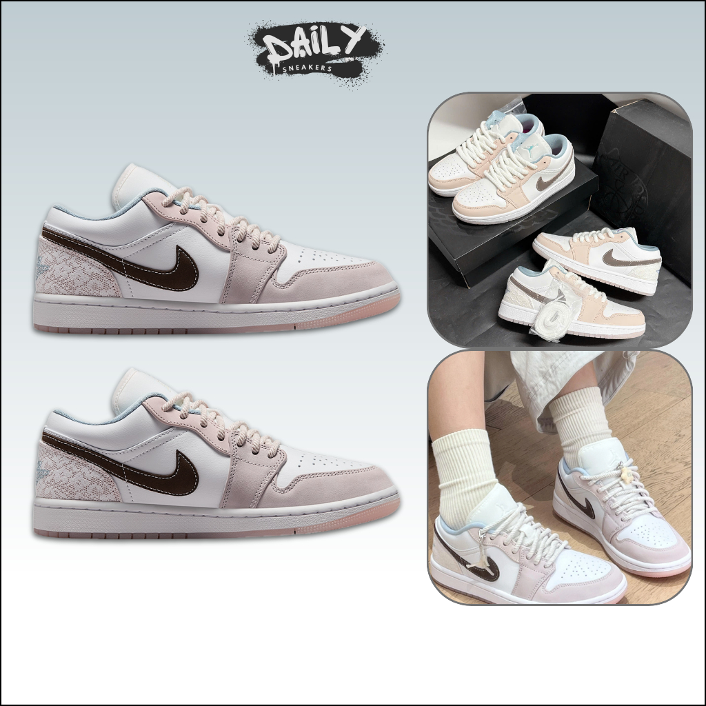 Giày Thể Thao Nike Air Jordan 1 Low ‘Light Soft Pink’ – Sneaker JD1 Low Hồng Nhạt [Daily Sneakers]