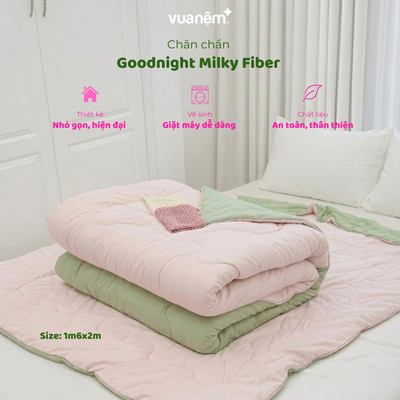 Chăn trần bông Goodnight Milky Fiber mỏng, siêu nhẹ, mềm mịn, giữ nhiệt tốt kích thước 1m6x2m
