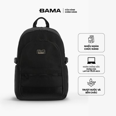 Balo nam nữ đi học đi làm BAMA Backpack NB102 chống nước nhiều ngăn đựng laptop 15,6 inch