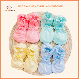 Bộ Bao Tay, Bao Chân Sơ Sinh Chun Thun Lạnh JOU - Chất vải mềm mại,mỏng mát, co giãn tốt