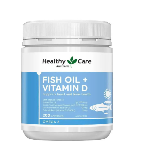 (HÀNG THANH LÝ) Viên uống dầu cá Fish Oil + Vitamin D Healthy Care của Úc - BỊ VÓN CỤC