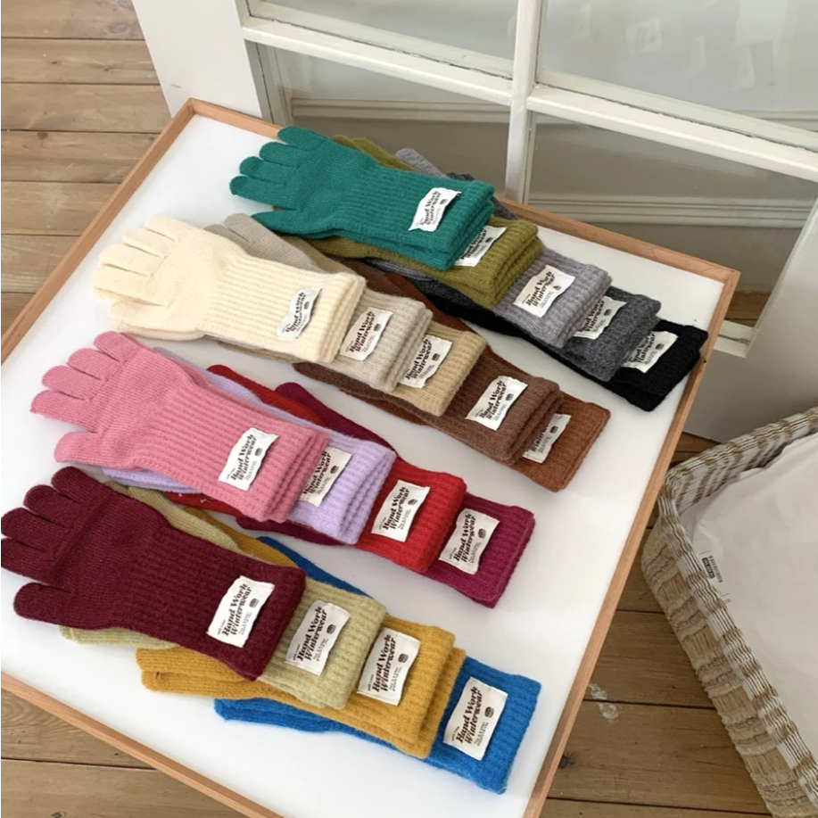 Găng tay len FEVER STUDIO cao cấp sang chảnh đơn giản giữ ấm chịu rét mùa đông xinh xắn phong cách H