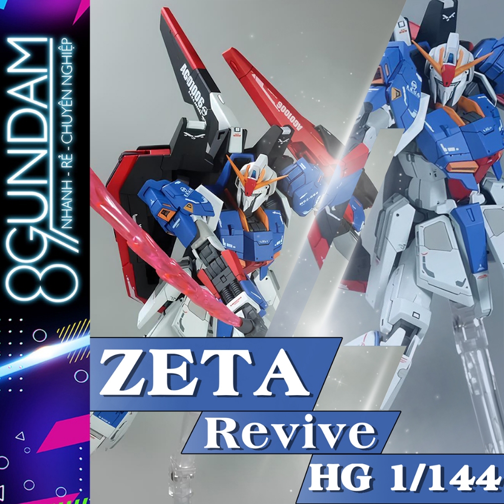 [CÓ SẴN] Mô Hình Lắp Ráp HG UC MSZ-006 Zeta Fighter Xanh (tặng kèm base + decal nước)