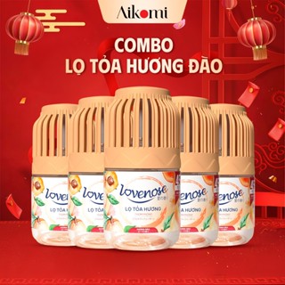  Combo Lọ tỏa hương Lovenose hương Đào thơm tự nhiên dễ chịu khử mùi sáp thơm phòng thế hệ mới 45 ngày-Dung tích 180ml 