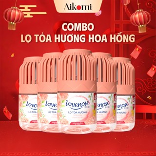  Combo Lọ tỏa hương Lovenose hương Hoa Hồng tự nhiên dễ chịu khử mùi sáp thơm phòng thế hệ mới 45 ngày-Dung tích 180ml 
