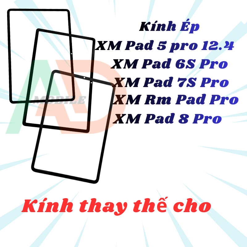 Mặt kính dùng ép cho XM RM Pad Pro | XM Pad 5 Pro 12.4/ Pad 6s Pro/ Pad 7s Pro/ Pad 8 Pro