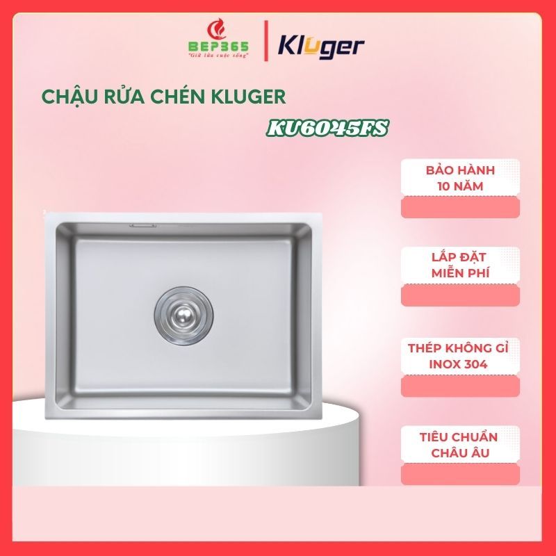 Chậu Rửa Bát Kluger KU6045FS Basic CUBE Series – Inox 304 Dày 1.2mm – Công nghệ ép khuôn liền khối
