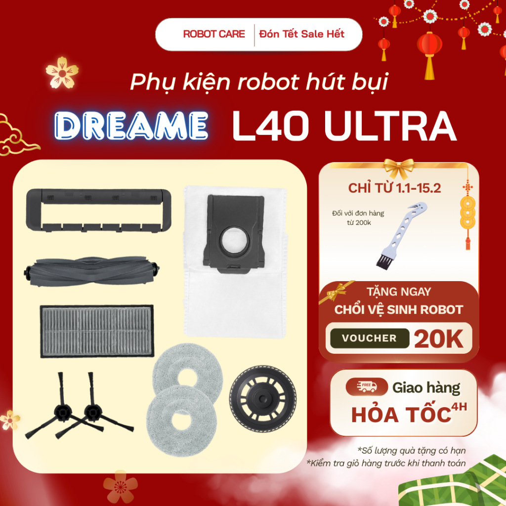 Phụ kiện Robot Hút Bụi Dreame L40 Ultra - Phụ kiện chất lượng cao cho robot hút bui lau nhà Dreame L