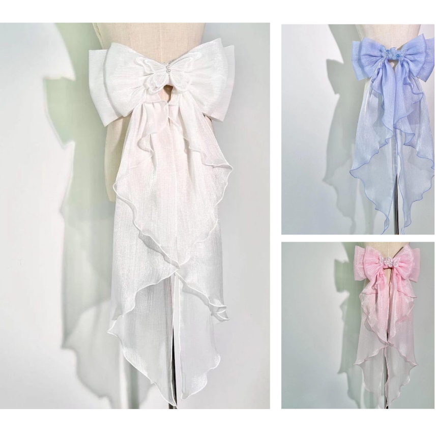 ⚡HÀNG SẴN⚡ Voan nơ gắn lưng váy nhiều màu siêu xinh phù hợp váy hime, style váy cưới cô dâu.