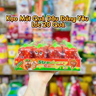 🍓 Kẹo Mút Chấm Bột Cốm Dâu Tây 🍓