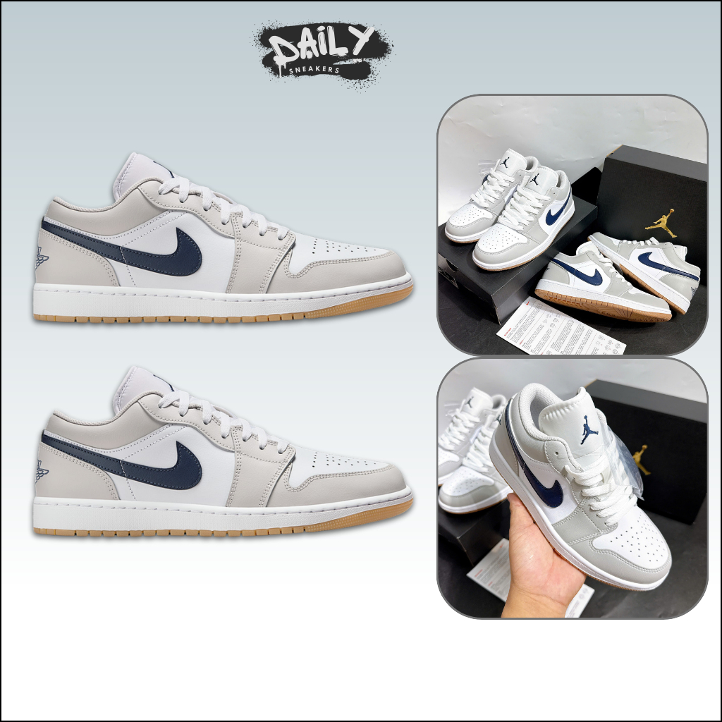 Giày Thể Thao Nike Air Jordan 1 Low ‘Georgetown’ – Sneaker JD1 Low Xám Xanh Navy [Daily Sneakers]
