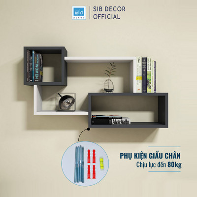 Kệ Gỗ Trang Trí Treo Tường Đơn Giản Để Sách, Khung Ảnh, Đồ Trang Trí SIB Decor KT415