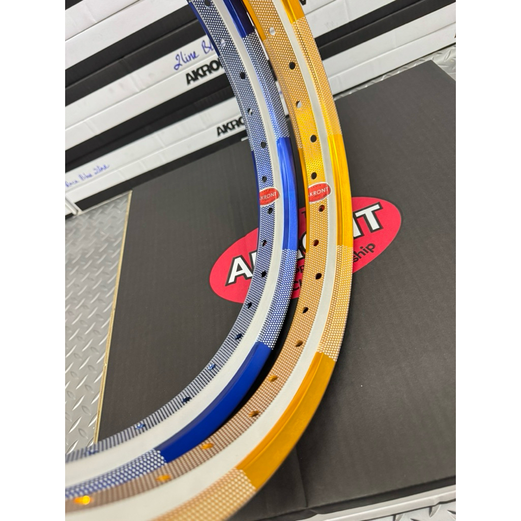 Niềng Akront nhôm 2 line bản trứng gà 1.4-1.4 (1 cặp)