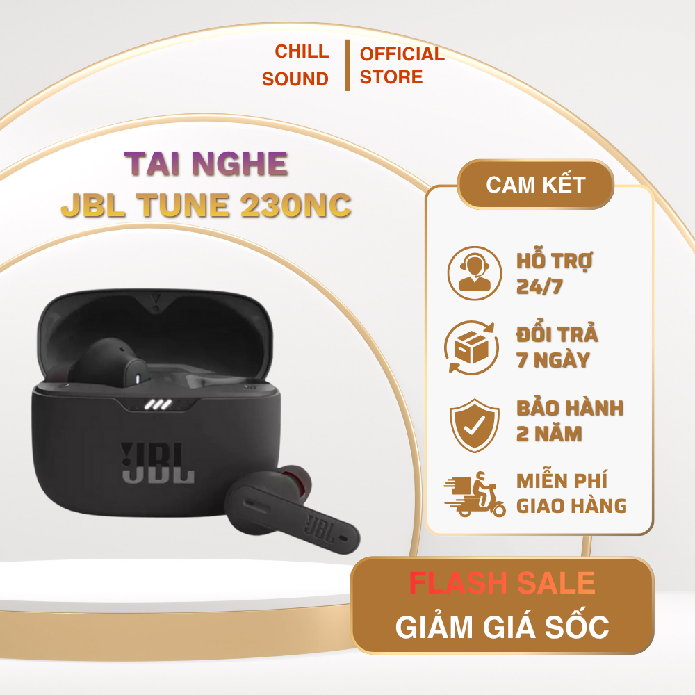 Tai Nghe Bluetooth JBL Tune 230NC TWS- Âm Thanh Siêu Bass- Pin 40H- Bluetooth 5.2- Kháng Nước IPX4. BH 2 Năm