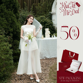  ZAMYSHOP - Váy thiết kế phủ tơ mềm cổ bẻ váy tiệc sang trọng thanh lịch 