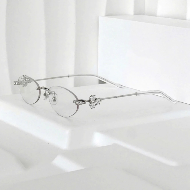 [Peinn] Gọng kính Không Viền pha lê đính đá Bự Store Hàn Quốc 2710