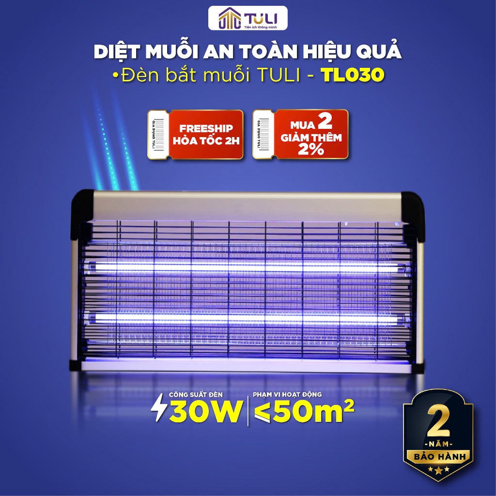 Đèn bắt muỗi TULI TL-030, 30W, Bẫy muỗi diệt côn trùng thông minh,Hiệu quả Không độc hại,BH 24 Tháng