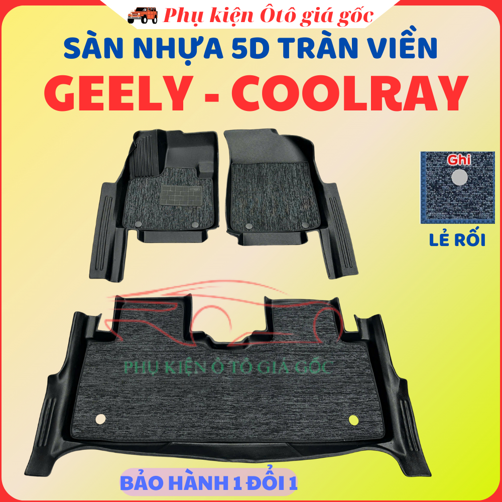 Thảm lót sàn NHỰA 5D xe Geely - Coolray các đời xe, Nhựa TPE đúc nguyên khối - MẪU MĐ TRÀN VIỀN- 1 b
