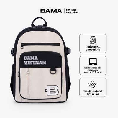 Balo nam nữ đi học đi làm BAMA Sport Classic Backpack chống nước nhiều ngăn đựng laptop 14 15 6 inch