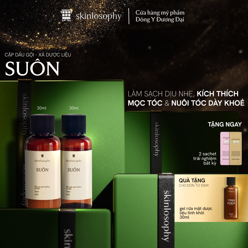 [Travel Size] Combo Dầu Gội Và Xả Suôn Skinlosophy Giúp Nuôi Dưỡng Tóc Và Da Đầu - 30ml