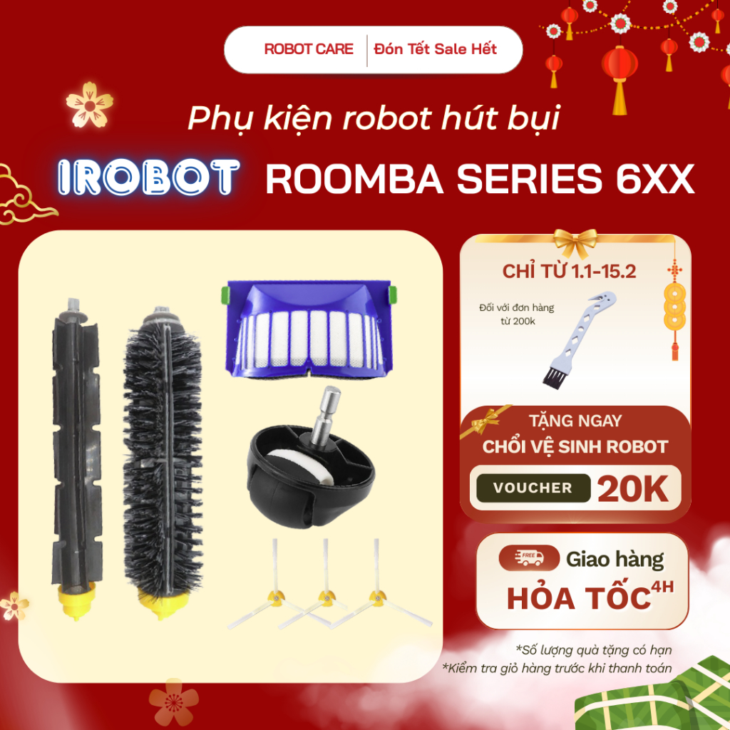 Phụ kiện robot lau nhà IROBOT Series 620 630 650 671 675... - Phụ kiện robot hút bụi chất lượng IROB