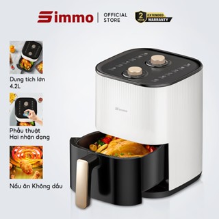 Simmo Nồi Chiên Không Dầu Dung 4.2L không dầu công nghệ chiên 360 độ giảm 90% chất béo Nồi chiên