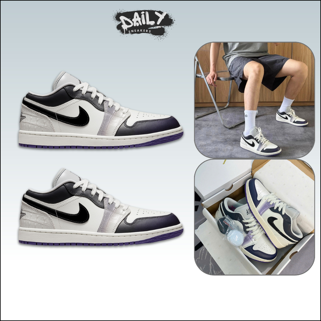 Giày Thể Thao Nike Air Jordan 1 Low Punk Rock – Sneaker JD1 Low Vảy Rắn [Daily Sneakers]