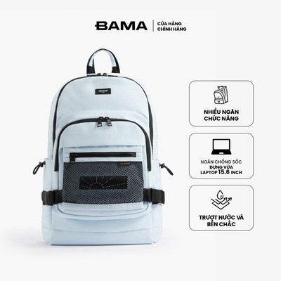 Balo nam nữ đi học đi làm BAMA Mesh Fabric Backpack MF101 chống nước nhiều ngăn đựng laptop 13 14 15 6 inch