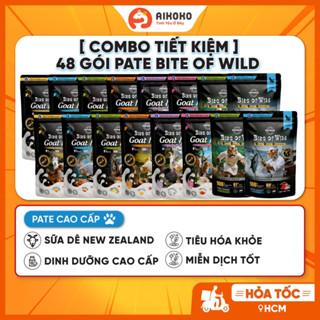  【COMBO 48 GÓI TIẾT KIỆM Pate Sữa Dê Bite Of Wild 70g Cho Mèo - Bổ Sung Dinh Dưỡng - Cho Mèo Từ 2 Tháng Tuổi - Aikoko 