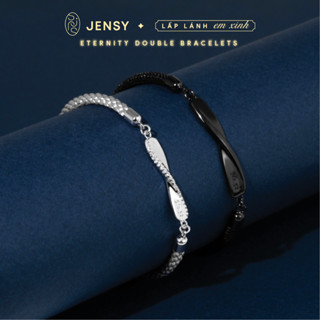  Lắc Tay Đôi Bạc S925 Cao Cấp JENSY "Eternity" LTDJ2 Vòng Tay Cặp Đôi Bạc Nam Nữ Tình Yêu 