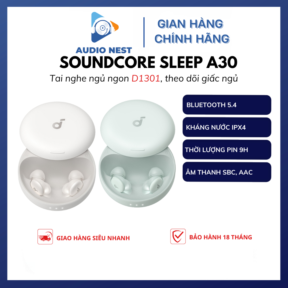 Tai Nghe Ngủ Soundcore Sleep A30 Theo Dõi Giấc Ngủ Ngủ Ngon - Bảo Hành 18 Tháng.