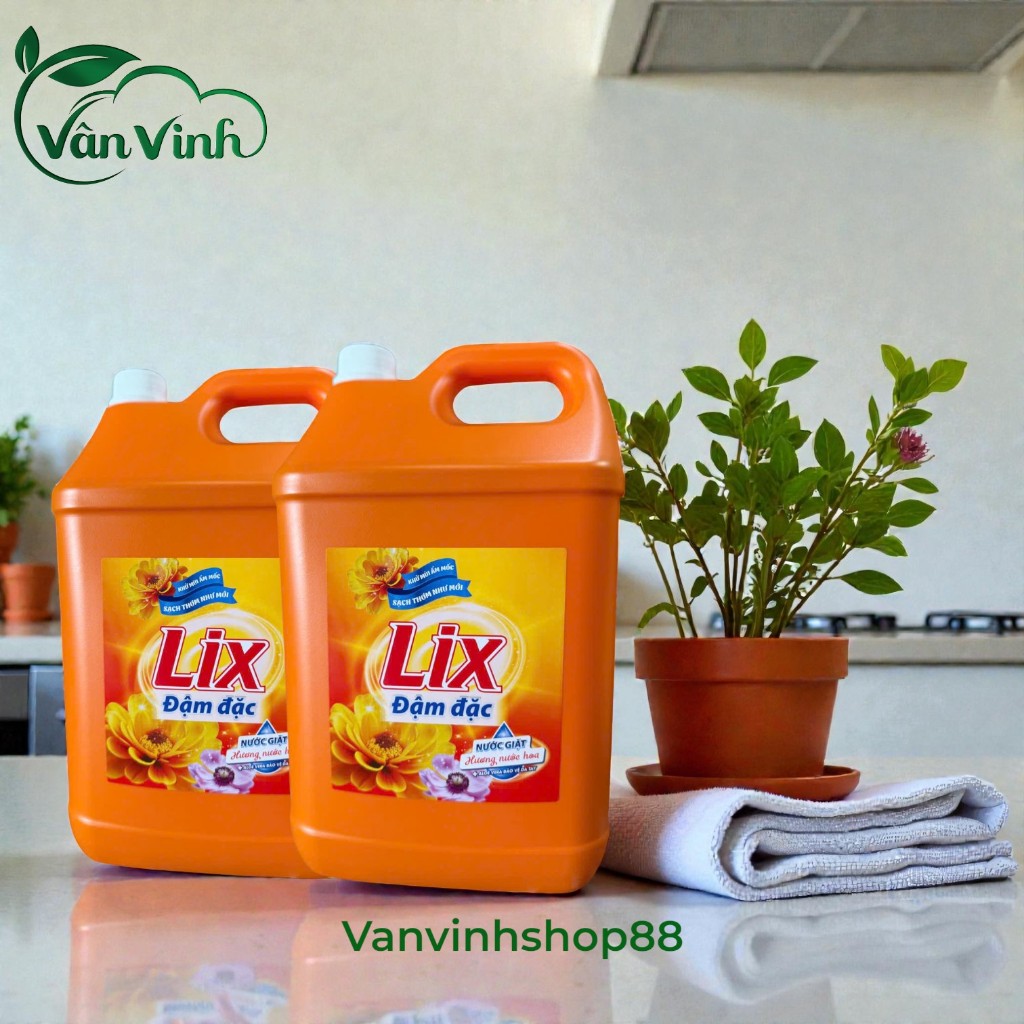 NƯỚC GIẶT LIX  Hương Hoa 9kg MÀU CAM