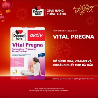  Viên uống vitamin bầu Doppelherz Vital Pregna bổ sung vitamin và khoáng chất cho bà bầu  Hộp 30 viên  