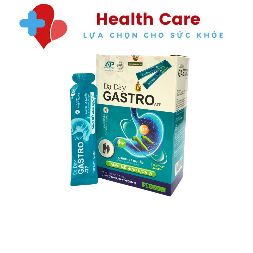 Dạ Dày GASTRO ATP Dạng Gel Hỗ Trợ Giảm Đau Dạ Dày, Đạu Thượng Vi, Ợ Nóng, Trào Ngược – Hộp 20 gói