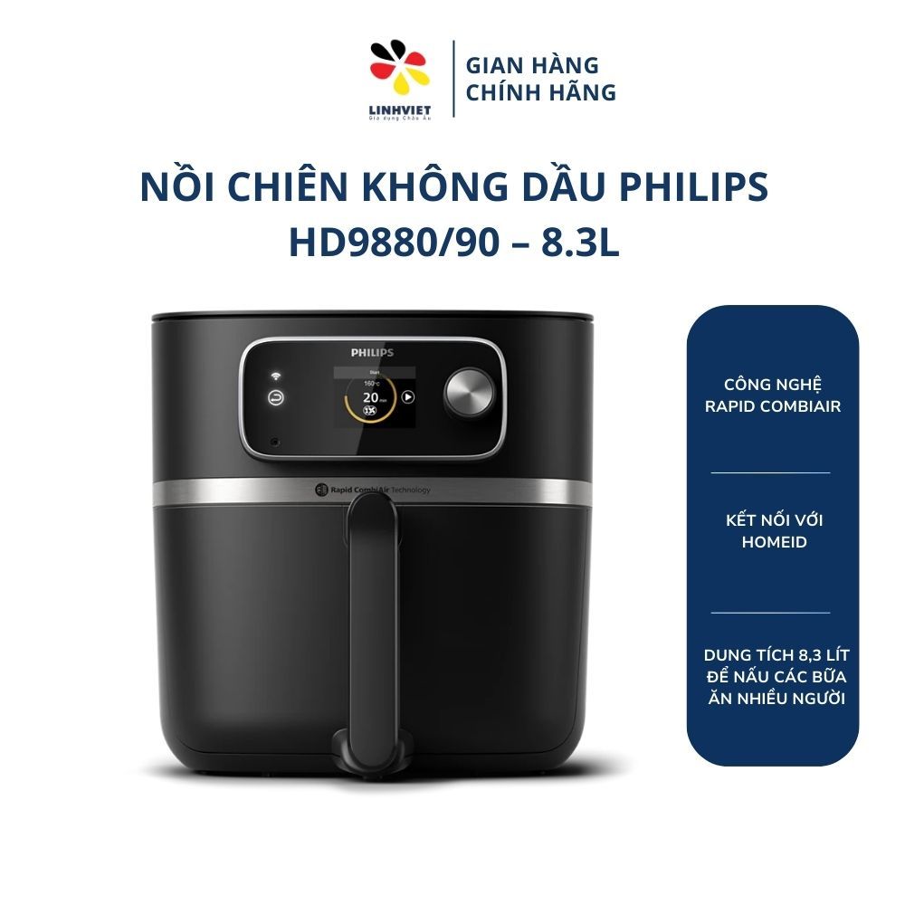 Nồi Chiên Không Dầu Philips HD9880/90 – 8.3L – Rapid CombiAir – HomeID