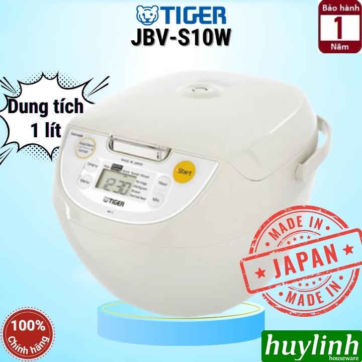 Nồi cơm điện tử Nhật Bản Tiger JBV-S10W (1 lít) - JBV-S18W (1.8 lít) - Sản xuất tại Nhật Bản