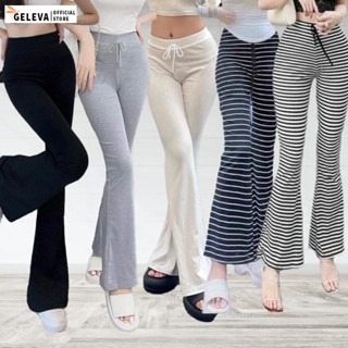 Quần Ống Loe Nữ Cạp Lưng Cao Chất Cotton Co Giãn, Quần Ống Vảy Bass Geleva LEG429