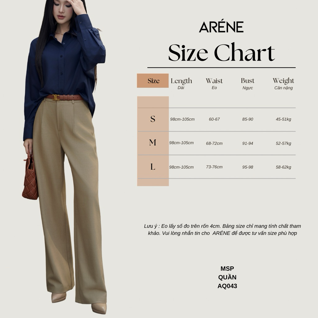 Quần xuông vải công sở cao cấp ARÉNE AQ043 | BigBuy360 - bigbuy360.vn